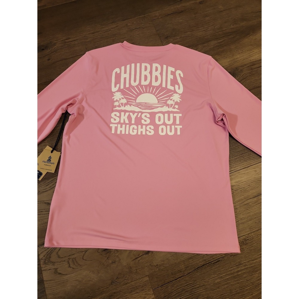 Chubbies Men's Sun Crew Rash Guard Pink & Proud, Large NWT - Picture 5 of 5